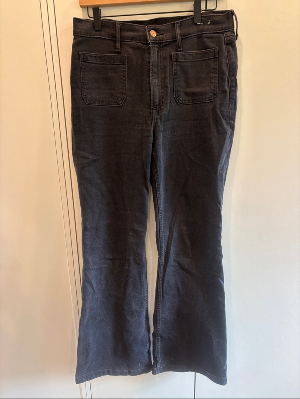 Classic Women's Black 70s Vintage Flare High Rise Jeans